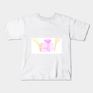 holiday, watercolor, illustration, gift, hands, festive, congratulation, celebratory, holidays, trend, trendy, sketch, hand drawn Kids T-Shirt